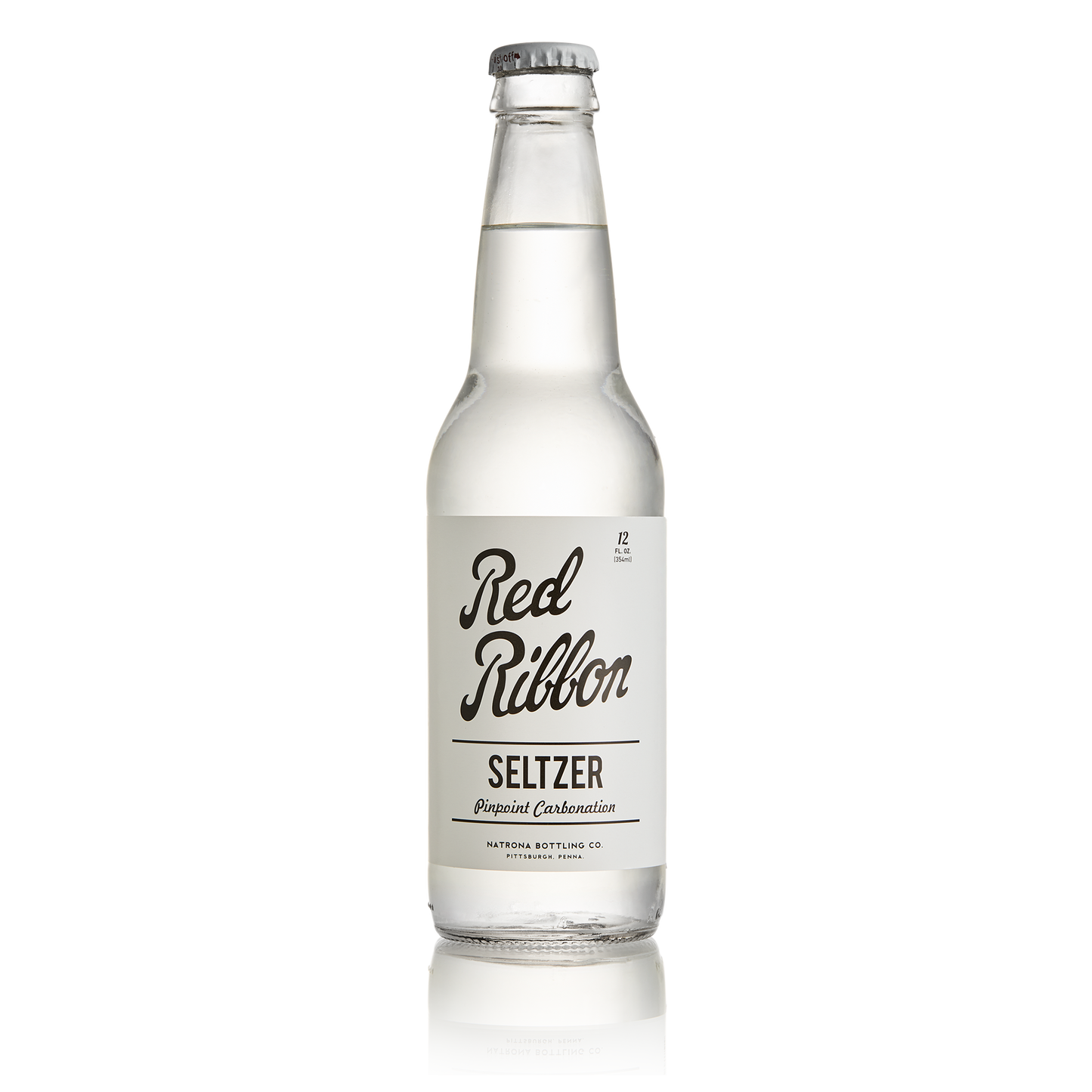 Red Ribbon Seltzer 12oz Glass Bottles