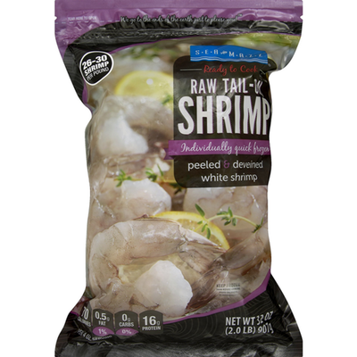 Sea Mazz Raw Tail-On Easy Peel Shrimp 26-30 ct.