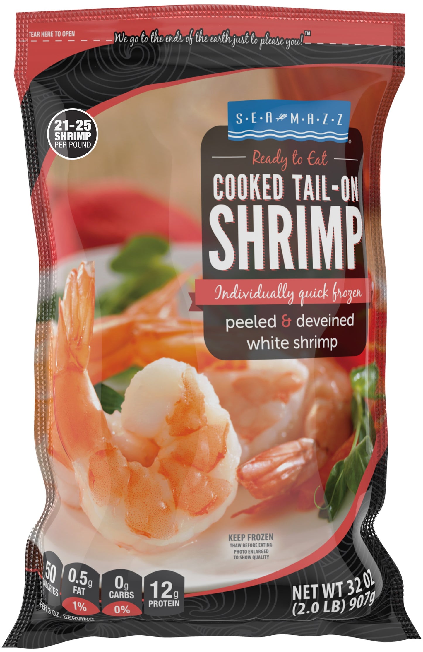 Sea Mazz 21-25 ct. Cooked Tail-On Shrimp