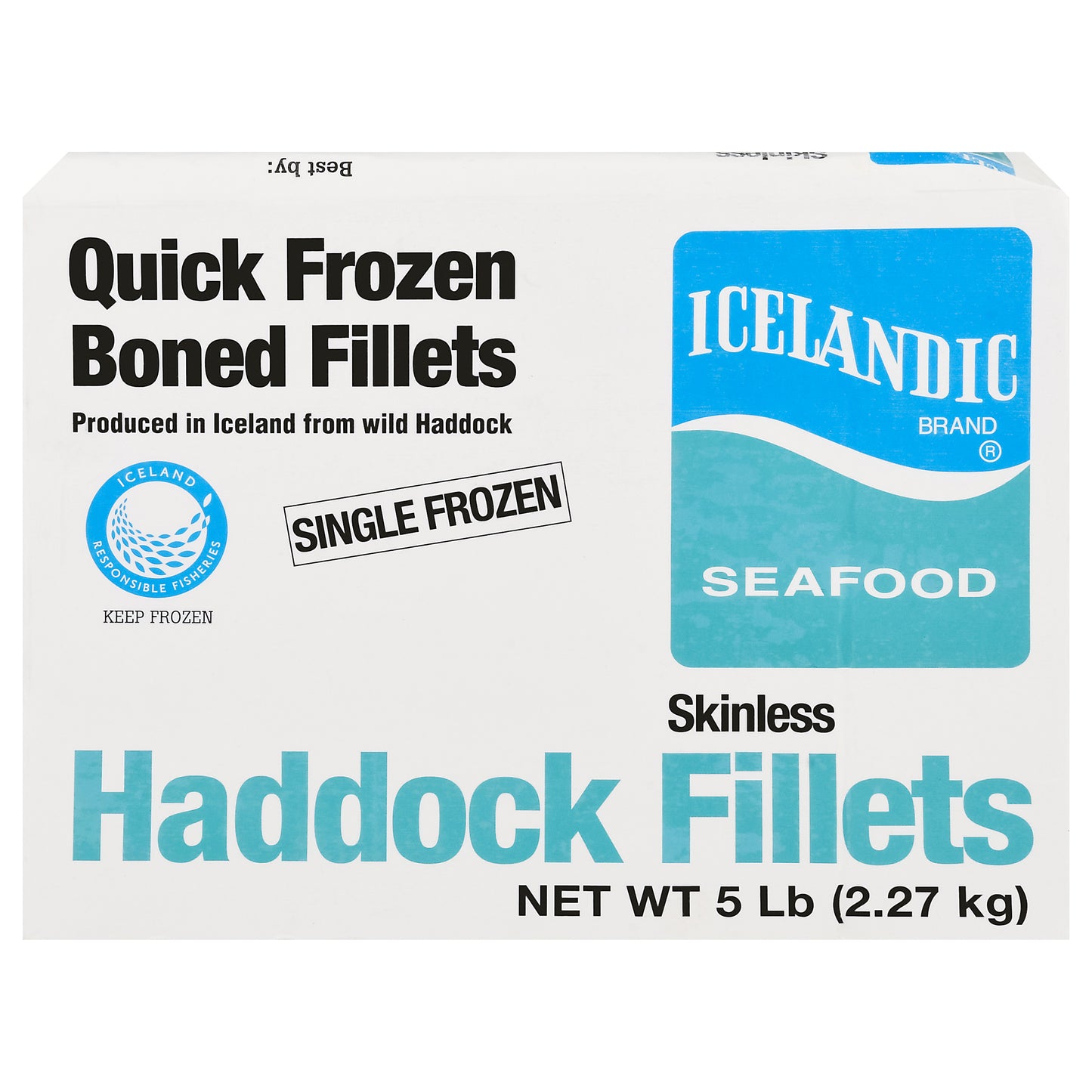 Icelandic Brand Seafood 5 Lb Skinless Haddock Fillets
