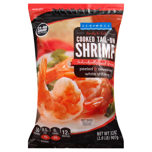 Sea Mazz 31-40 ct. Cooked Tail-On Shrimp Peeled & Deveined