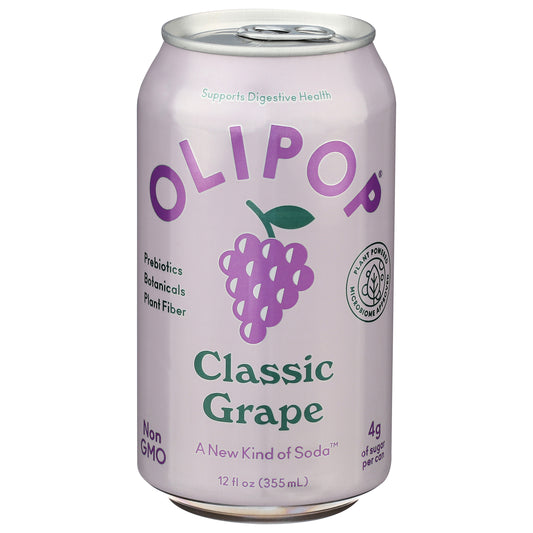 OLIPOP Classic Grape, A New Kind of Soda 12 fl oz