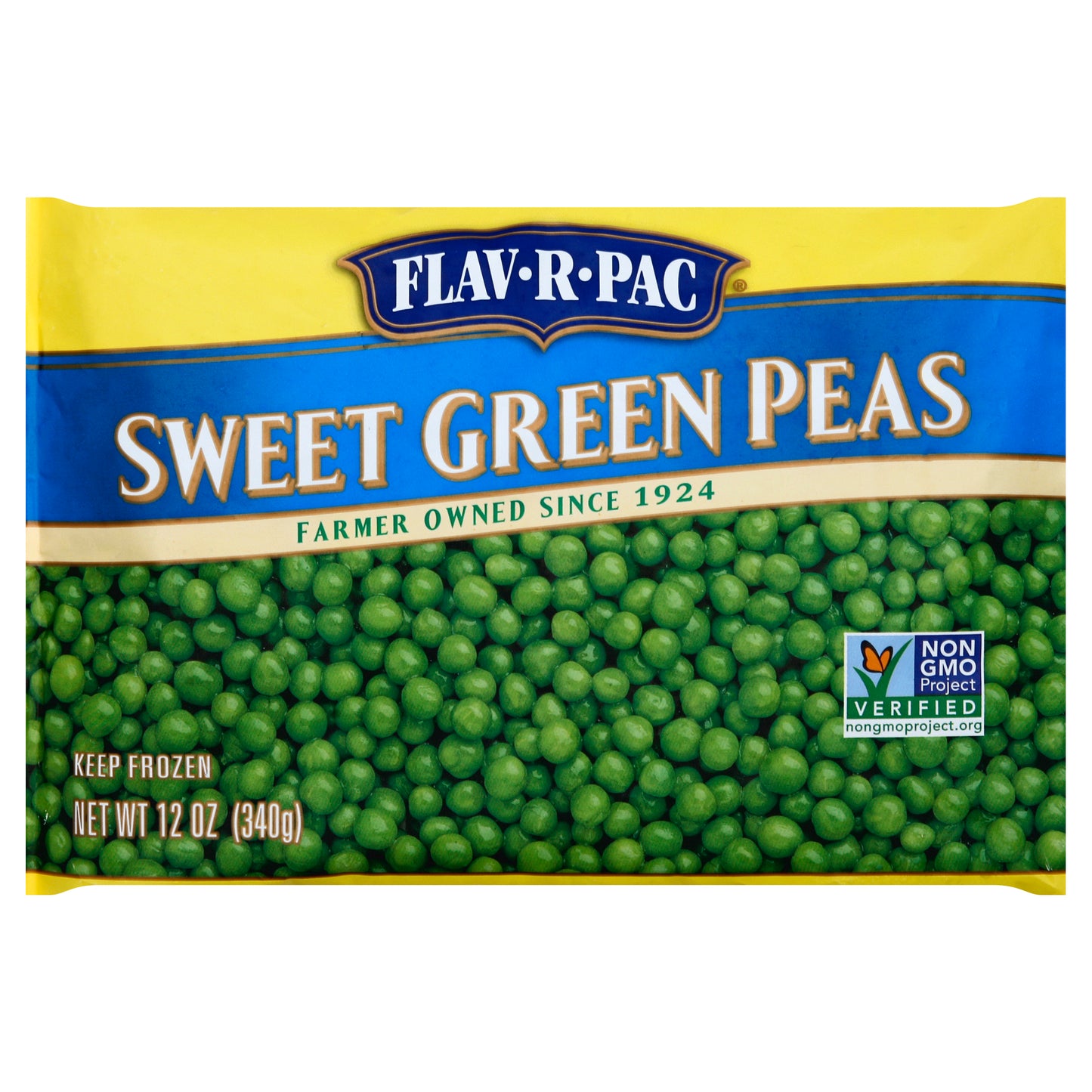 Flav-R-Pac Green Peas 12 oz - SWEET GREEN PEAS