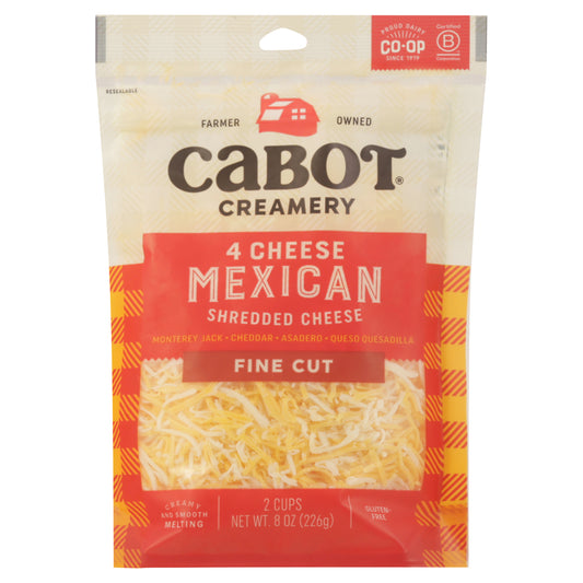 Cabot Creamery Fine Cut Shredded 4 Cheese Mexican Cheese 8 oz