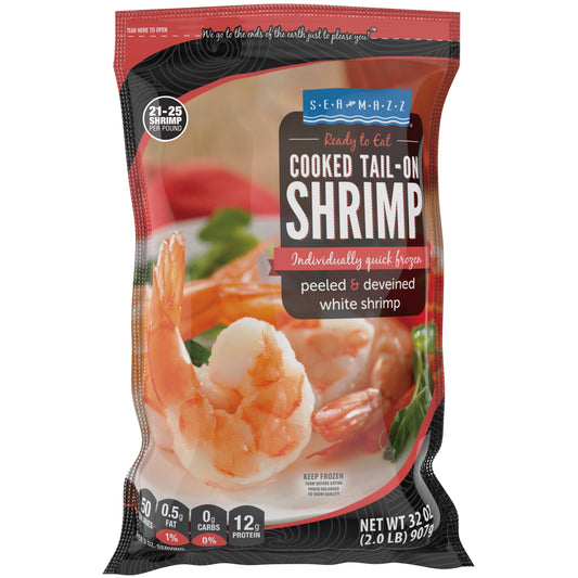 Sea Mazz 21-25 ct. Cooked Tail-On Shrimp