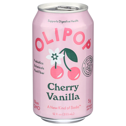 OLIPOP Cherry Vanilla, A New Kind of Soda 12 fl oz