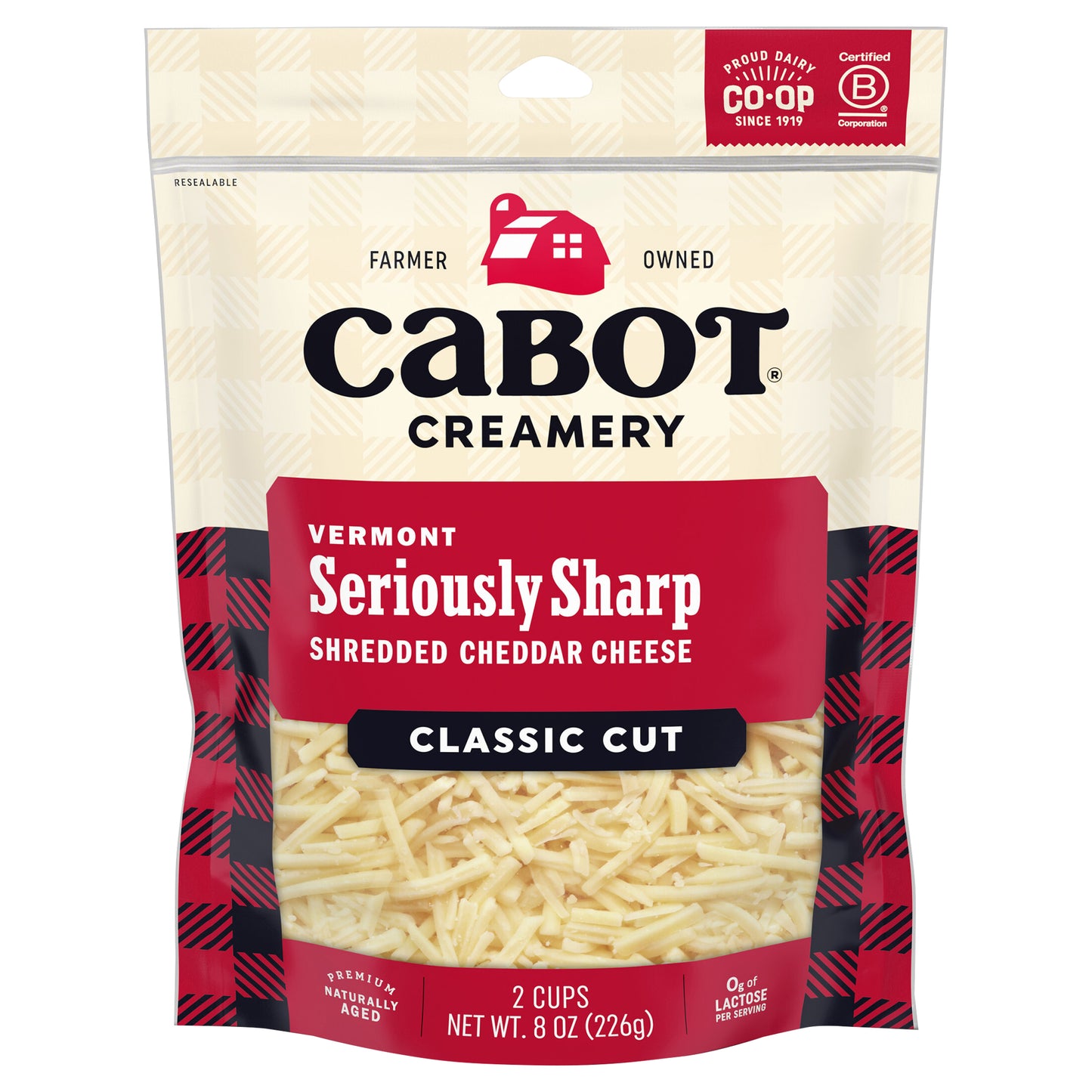 12/8OZ SERIOUSLY SHARP WHITE CHEDDAR SHREDDED