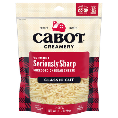 12/8OZ SERIOUSLY SHARP WHITE CHEDDAR SHREDDED