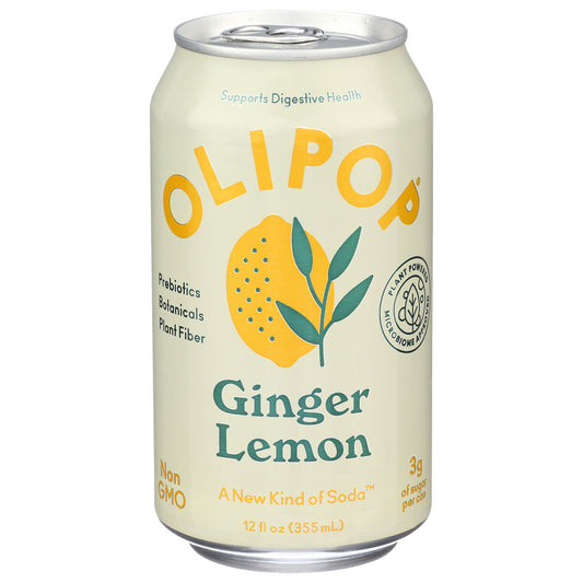 OLIPOP Ginger Lemon, A New Kind of Soda 12 fl oz